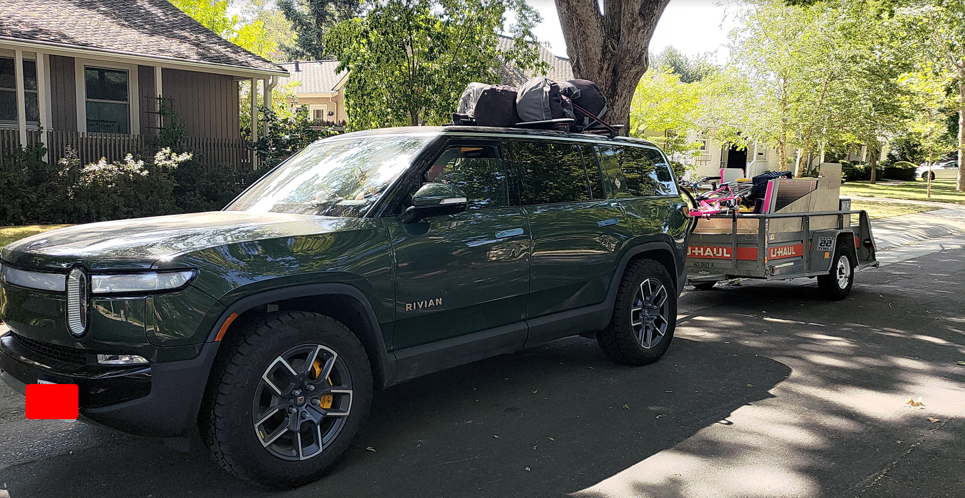 Rivian with the trailer