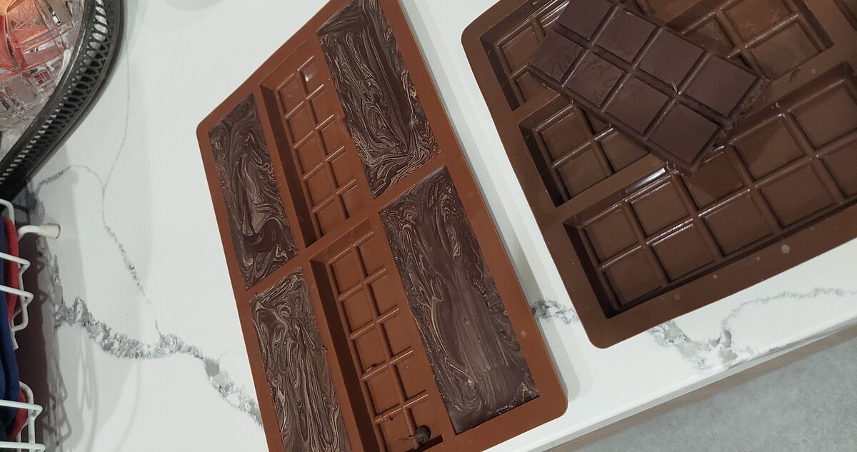 The chocolate has set